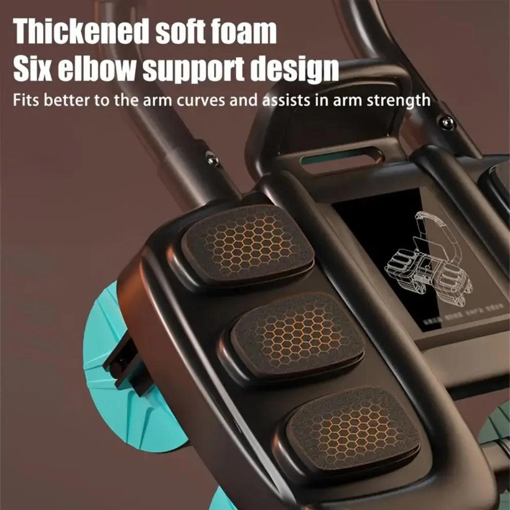 Four-Wheel Abdominal Workout Roller 6/8 Elbow Support Anti-Slip Core Strengthening Trainer Automatic Rebound Multifunctional