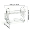 2 Tier Dish Drainers Drying Rack for Kitchen Detachable Large Organizer With Utensil Holde and Extra Drain tray Countertop Dryer