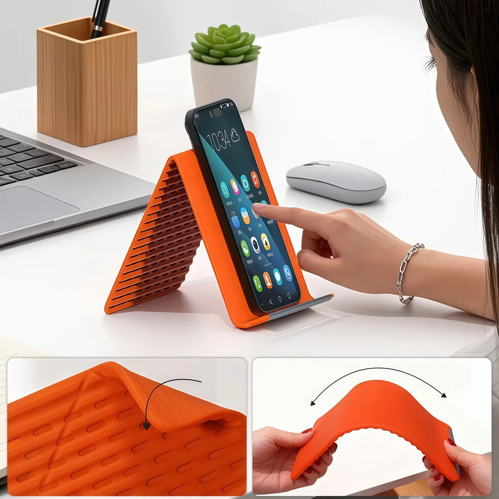 Foldable Silicone Phone Holder, Portable and Can Be Freely Bent Into Any Shape, Suitable for Multi Angle Adjustable Phone Holder