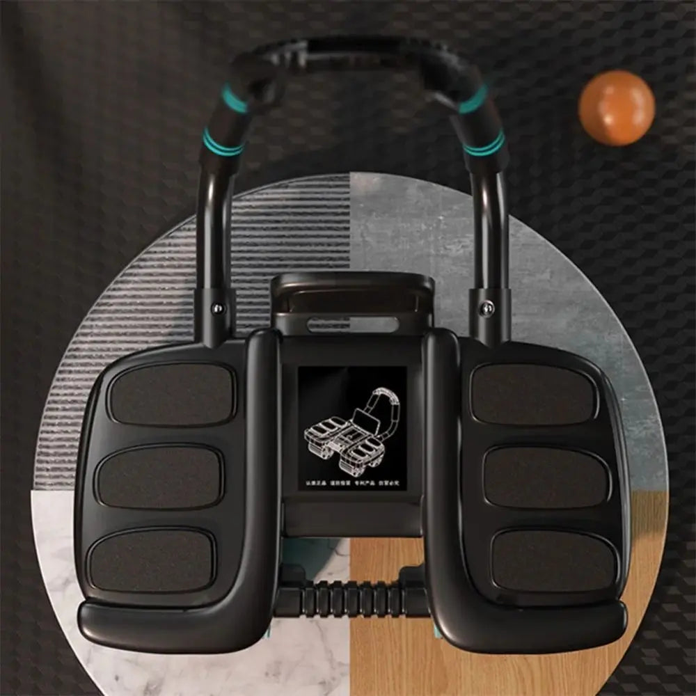 Four-Wheel Abdominal Workout Roller 6/8 Elbow Support Anti-Slip Core Strengthening Trainer Automatic Rebound Multifunctional